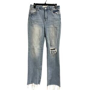 Risen Jeans Straight Leg Raw Hem Jeans Size 11